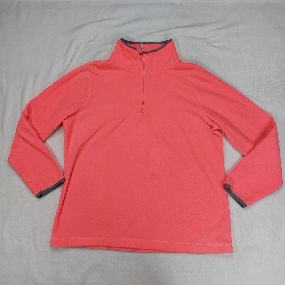 OLD NAVY WOMEN'S HOT PINK FLEECE LONG SLEEVE QUARTER ZIP PULLOVER SIZE XL